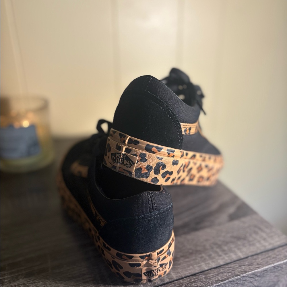 Vans Women’s Black and Leopard Sneakers